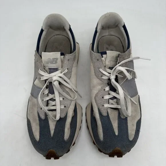 New Balance 327 Navy Blue Beige Suede Retro Low Running Shoes Sneakers Men Sz 10 - Picture 7 of 16